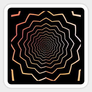 Tunnel of Geometric Retro Bright Colors Sticker